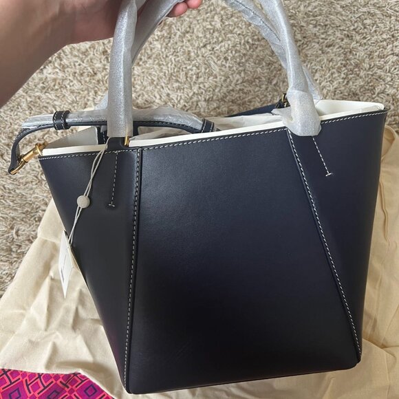 Tory Burch McGraw T Monogram Dragonfly Tote Tory Navy - Picture 4 of 10